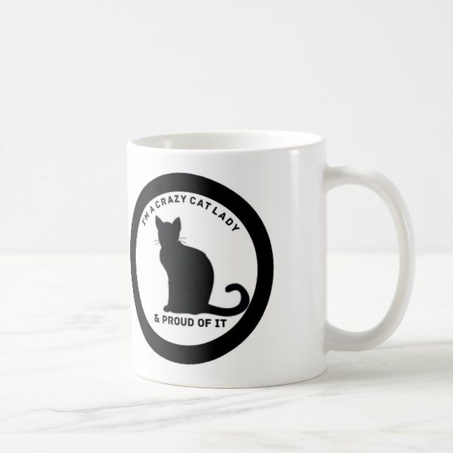 Taza De Café Señora loca Mug del gato (Derecha)