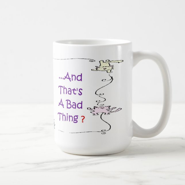 Taza De Café Señora loca Mug Rightie Bigger del gato (Derecha)