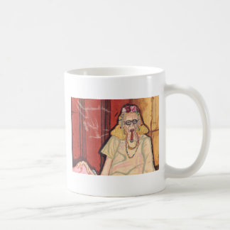 Taza De Café señora mayor y cigarro