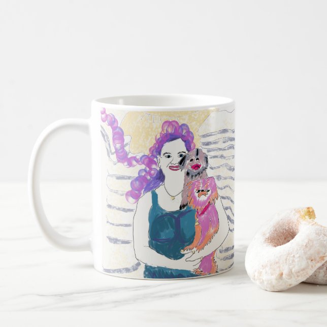 Taza De Café Señora Mug de Chin del japonés (Con donut)