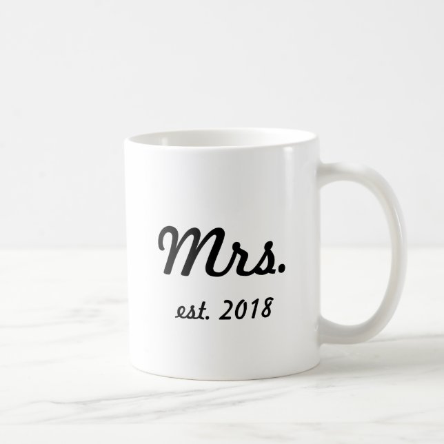 Taza De Café Señora Mug Est 2018 apenas casada (Derecha)