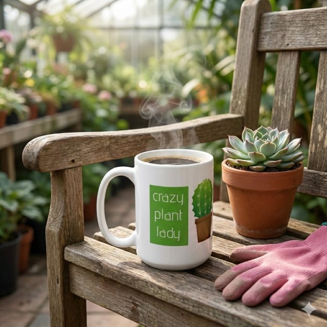Taza de café Señora Planta Loca (A plant lady mug serves as a thoughtful gift for the master gardener, or garden enthusiast)