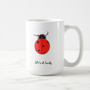 Taza De Café Señora roja Bug Statement Mug