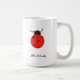 Taza De Café Señora roja Bug Statement Mug