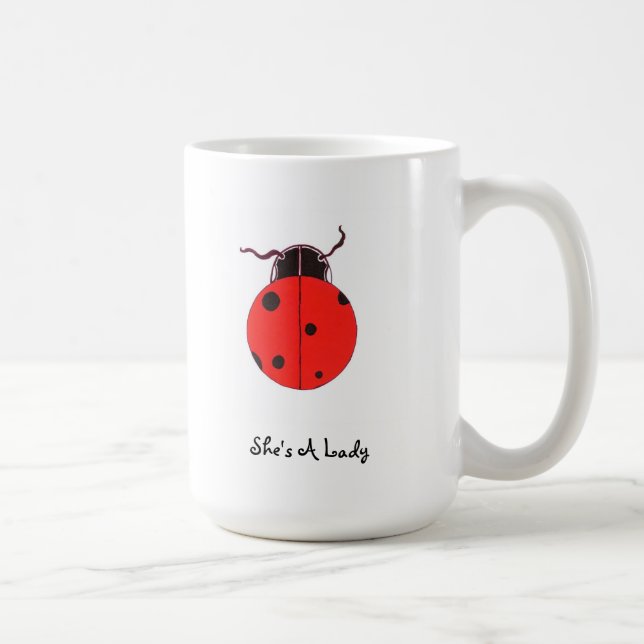 Taza De Café Señora roja Bug Statement Mug (Derecha)