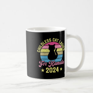 Taza De Café Señoras sin Hijos Gatos Para Kamala 2024