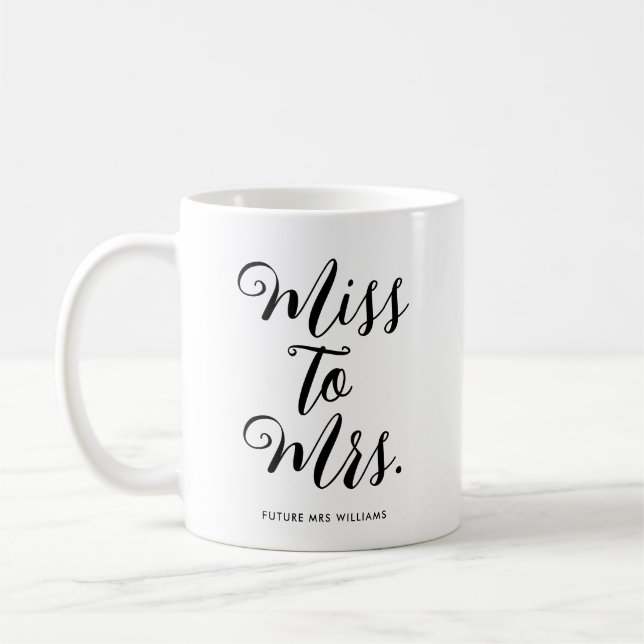 Taza De Café Señorita a Señora Despedida de Soltera Boda (Izquierda)