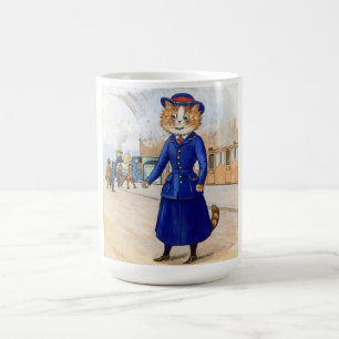 Taza De Café Señorita de Entradas de Gatos, Louis Wain