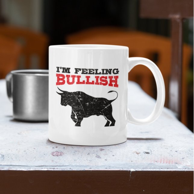 Taza De Café Sensación de Bullish Bull Trading Stock Market (Feeling Bullish Bull Trading Stock Market Trading Coffee Mug)