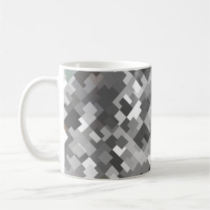 Taza De Café Sensación de fondo gris de mosaico abstracto y bri