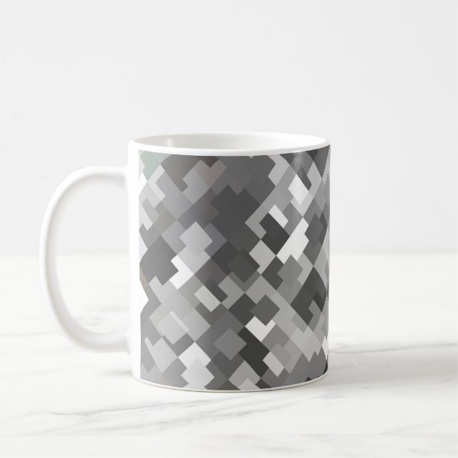 Taza De Café Sensación de fondo gris de mosaico abstracto y bri (Izquierda)