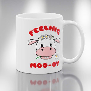 Taza De Café Sensación de Moo-dy   Cita de vaca Personalizado e
