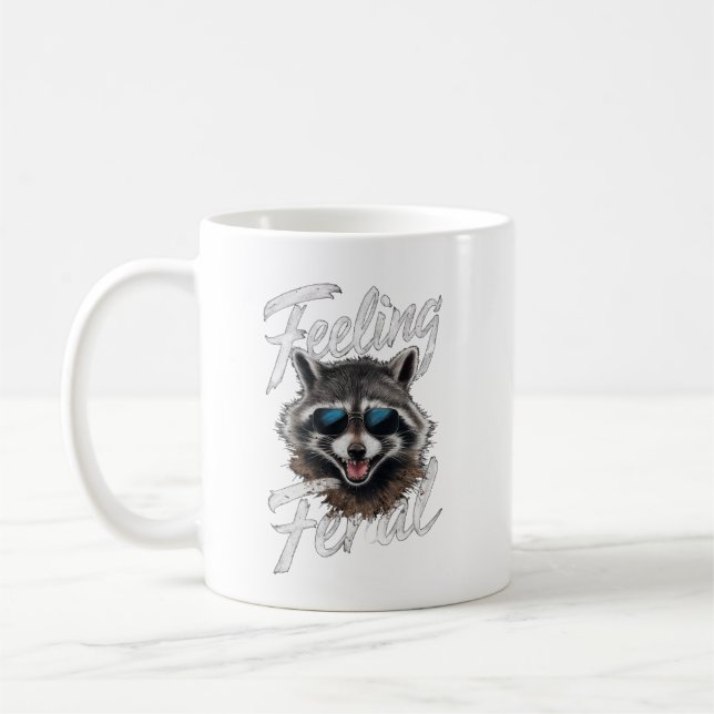 Taza De Café Sensación de Racoon Feral (Izquierda)