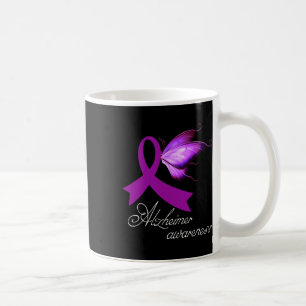 Taza De Café Sensibilización Heimerheimer Cinta Púrpura Y Marip