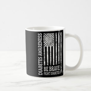 Taza De Café Sensibilización sobre la diabetes en la bandera de