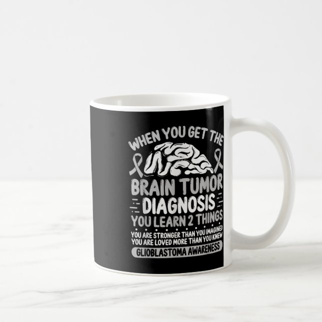 Taza De Café Sensibilización sobre los tumores cerebrales Gris  (Derecha)