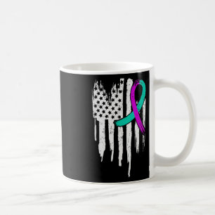 Taza De Café Sensibilización suicida Bandera Estadounidense De