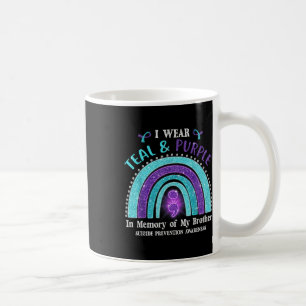 Taza De Café Sensibilización suicida Con La Que Uso Morado Verd
