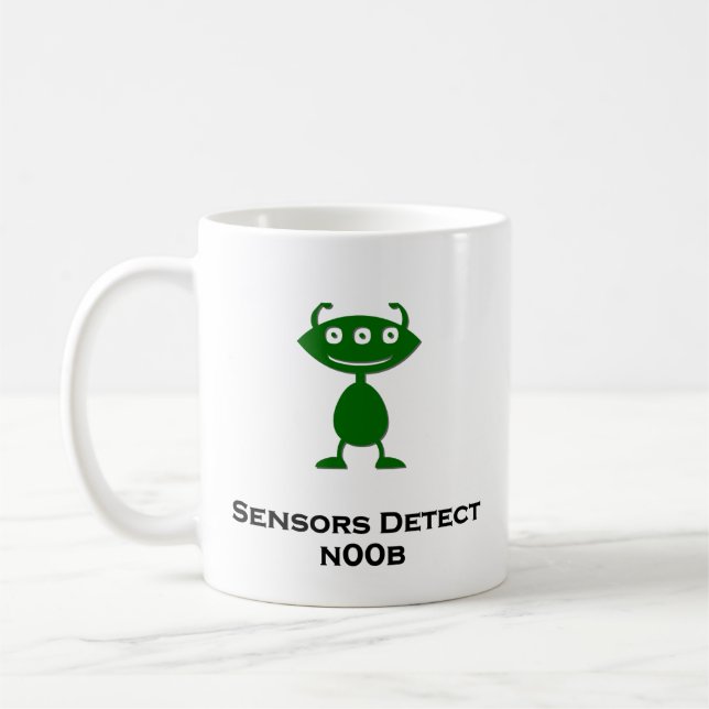 Taza De Café Sensores de ojos triples detectan n00b verde (Izquierda)