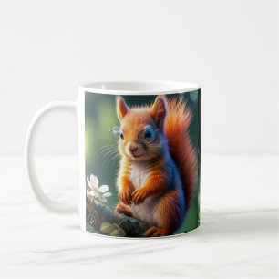 Taza De Café Sentada de ardilla marrón en la rama 56765