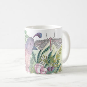 Taza De Café Sentado de codorniz en cristales