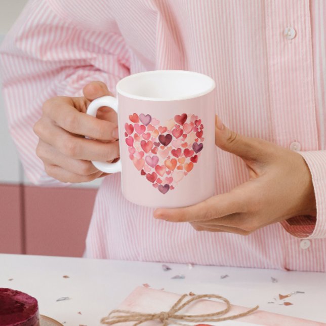 Taza De Café Sentido reconfortante | Corazones acuarelas | Vale (Subido por el creador)