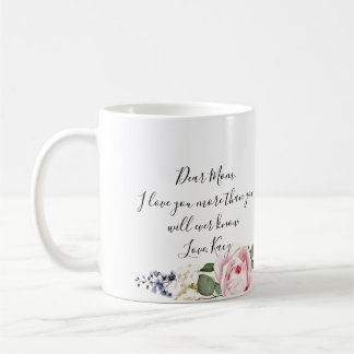 Taza De Café Sentimiento Rosa Rosa Querida Madre Personalizado 