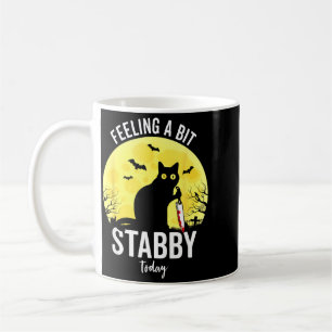 Taza De Café Sentirse Un Poco Agresivo Gato Negro Divertido De