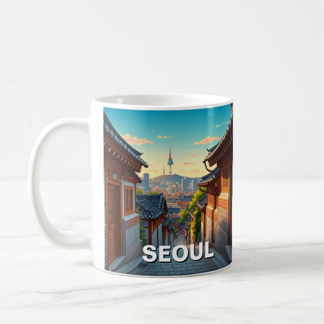 Taza De Café Seoul Bukchon South Korea Sunset (Izquierda)