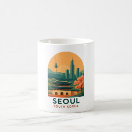 Taza De Café Seoul South Korea – Vintage Travel Art, Minimalist