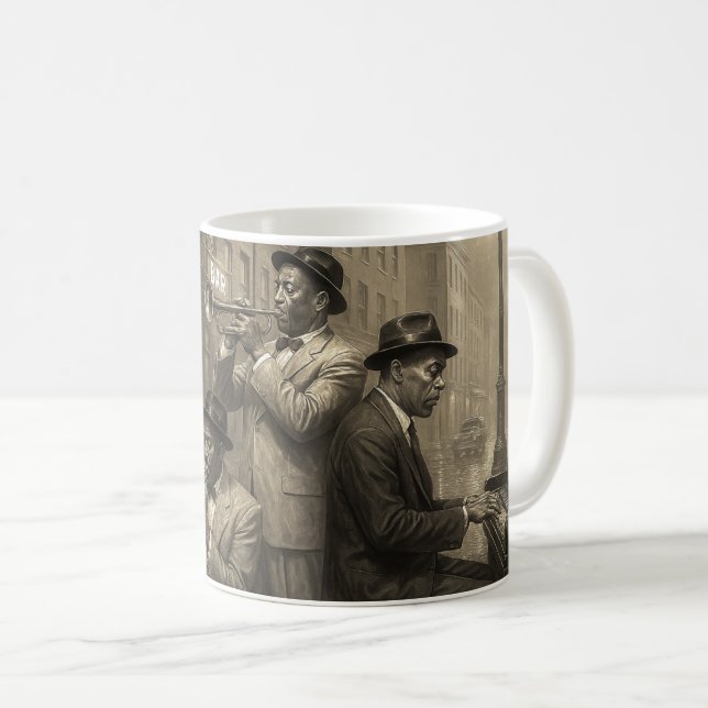 Taza De Café Sepia Jazz Soul Vibe (Anverso derecho)
