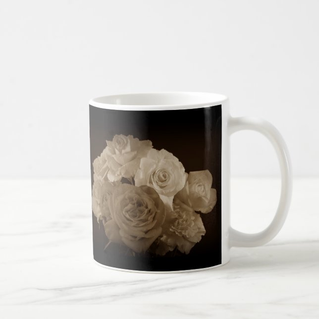 Taza De Café Sepia Rose Bouquet (Derecha)