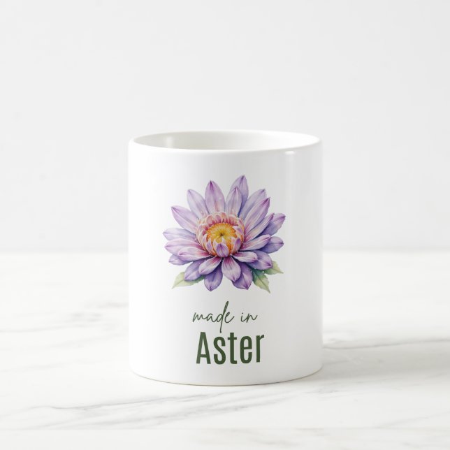 Taza De Café September Aster  Flower Mug | Coffee Cup (Centro)