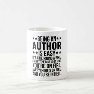 Taza De Café Ser autor es fácil, es como andar en bicicleta