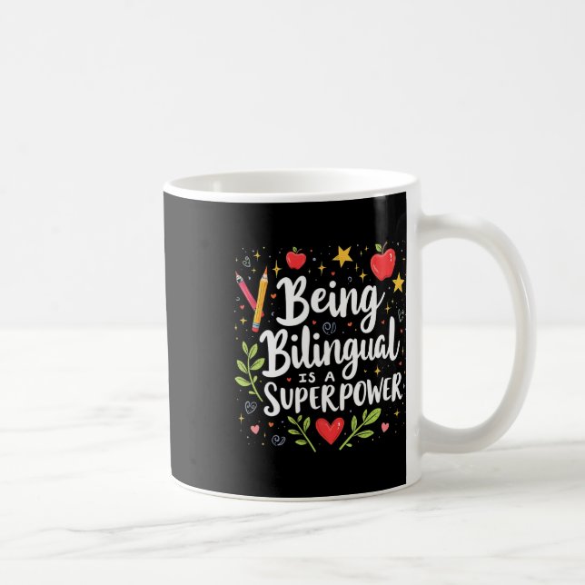 Taza De Café Ser Bilingüe Es Un Superpoder De Vuelta Al Colegio (Derecha)