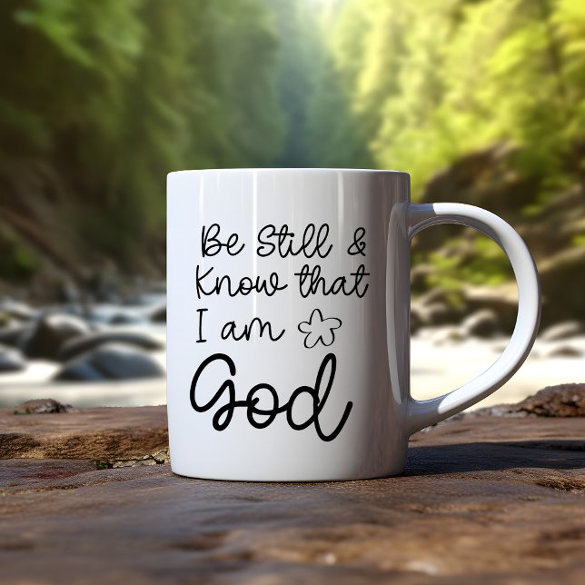 Taza De Café Ser cristiano contra la Biblia (Be still and know that I am God)