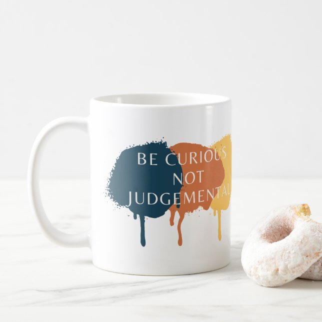 Taza De Café Ser curioso no una cita vergonzosa (Con donut)