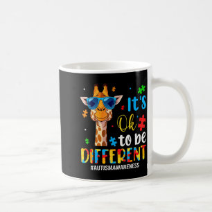 Taza De Café Ser diferente conciencia del autismo jirafa linda
