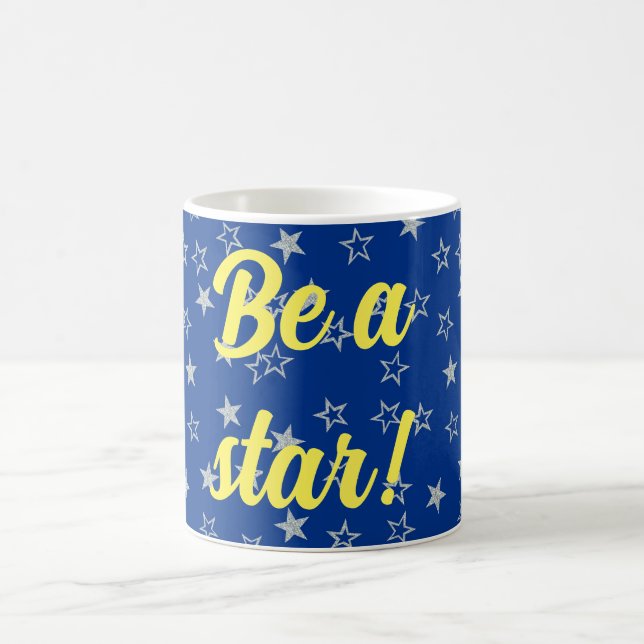 Taza De Café Ser estrellas estrellas de plata blanca (Centro)