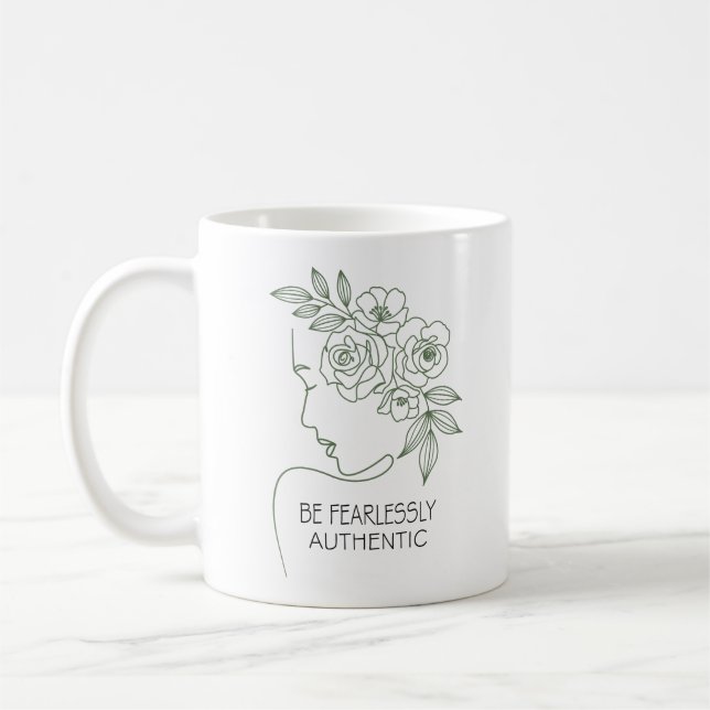 Taza De Café Ser Flores Sin Miedo Cabeza Feminine (Izquierda)