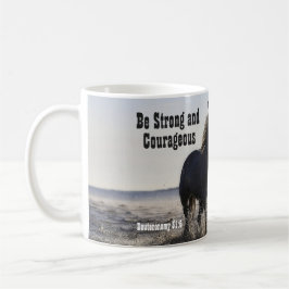Taza De Café Ser fuerte y valiente bíblica versus deut 31 cabal