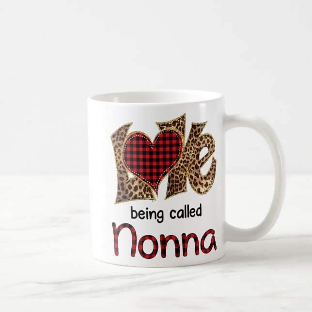 Taza De Café Ser llamada Nonna Leopard Heart Happy Mothers Day (Derecha)