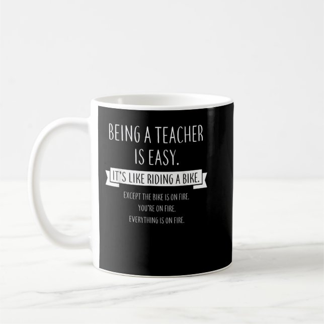 Taza De Café Ser Maestra Es Fácil, Como Montar En Bicicleta (Izquierda)