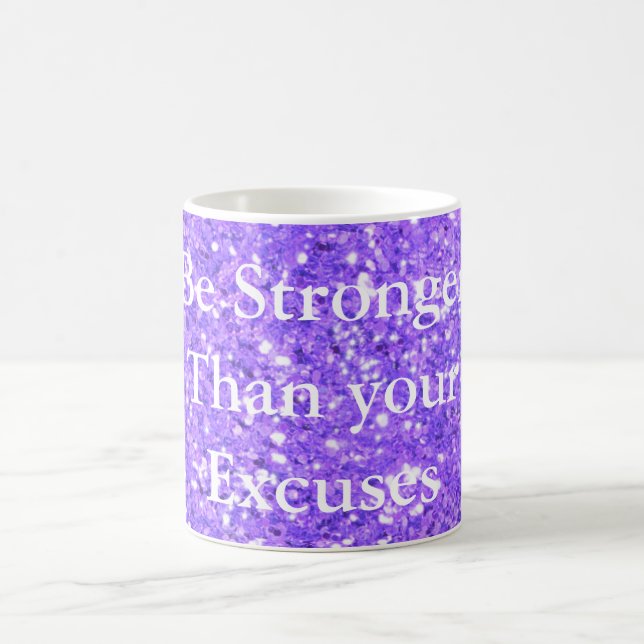 Taza De Café Ser más fuerte que tus excusas secuelas púrpura (Centro)