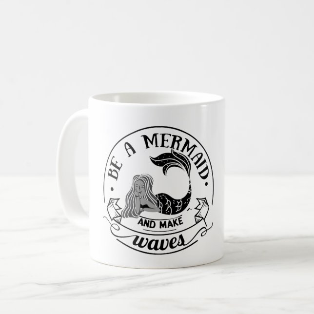 TAZA DE CAFÉ SER MERMAID Y HACER FIESTAS LAS OLAS (Anverso izquierdo)