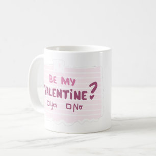 Taza De Café ¿Ser mi San Valentín? Foto de Heart Pink