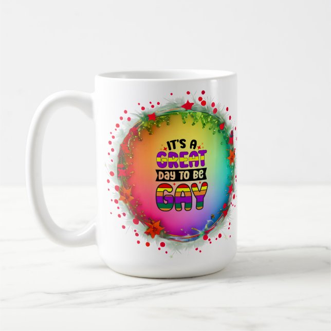 Taza De Café Ser Navidades homosexuales es un gran día (Izquierda)
