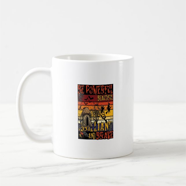 Taza De Café Ser Poderoso Hermoso Brillante Hongo de Halloween (Izquierda)