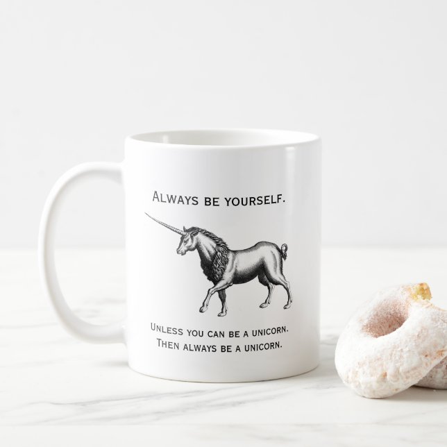 Taza De Café Ser siempre unicornio (Con donut)