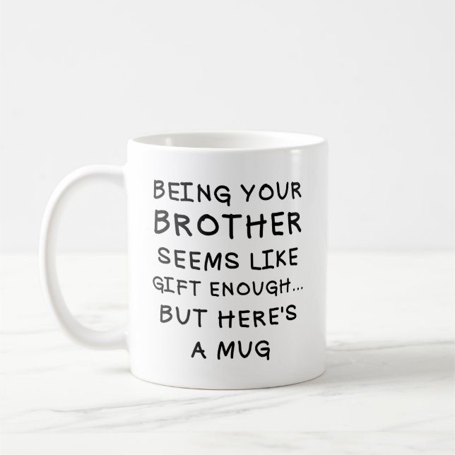 Taza De Café Ser tu hermano Navidades graciosos Mug 11oz Cerami (Izquierda)